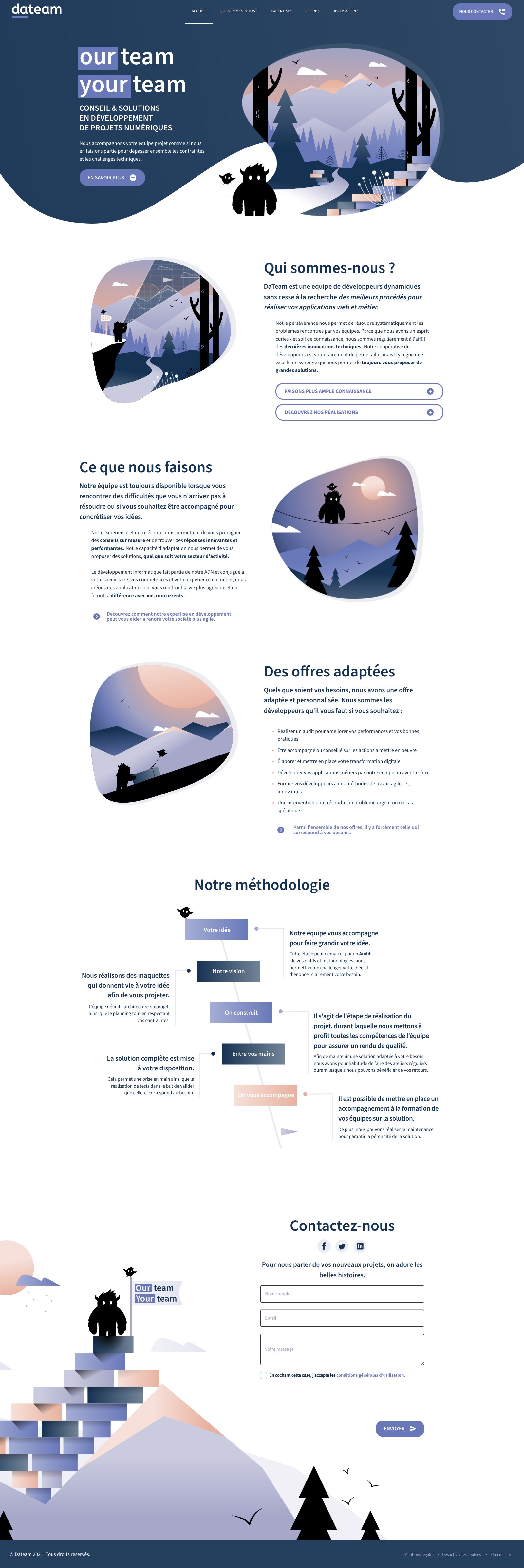 Site DaTeam — page d'accueil