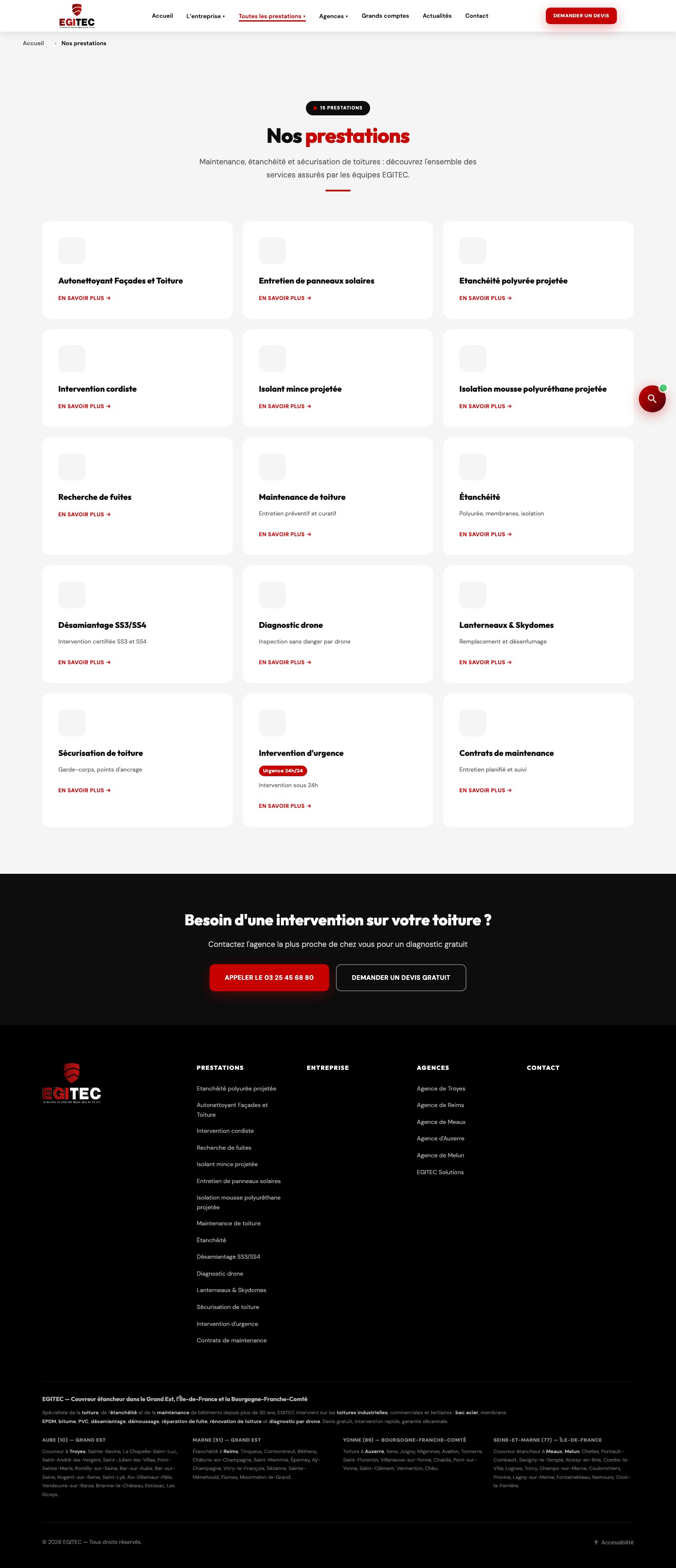 EGITEC — page prestations