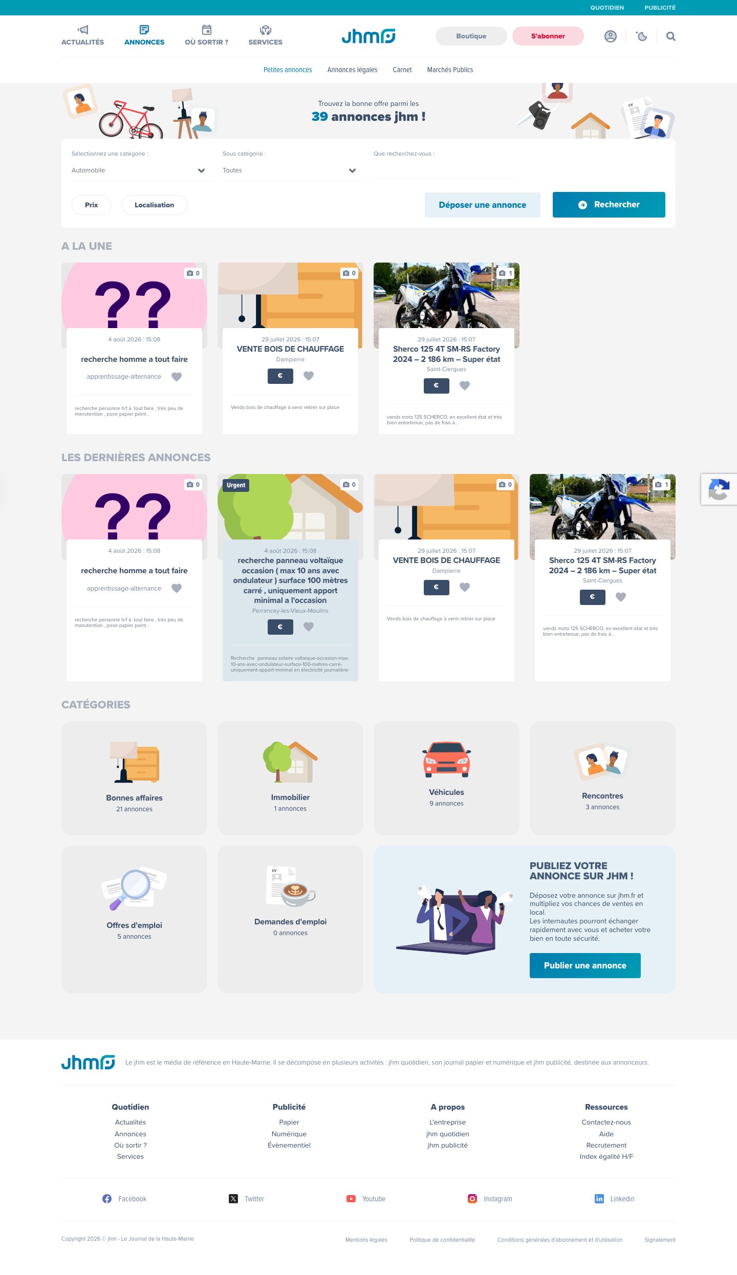 JHM — petites annonces