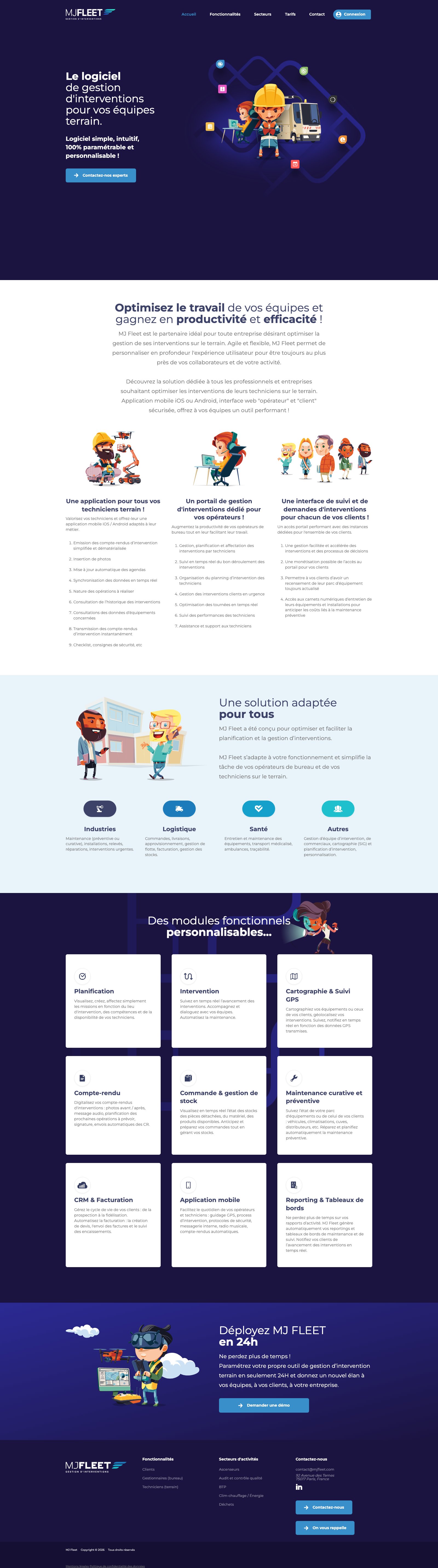 Site MJ Fleet — page d’accueil