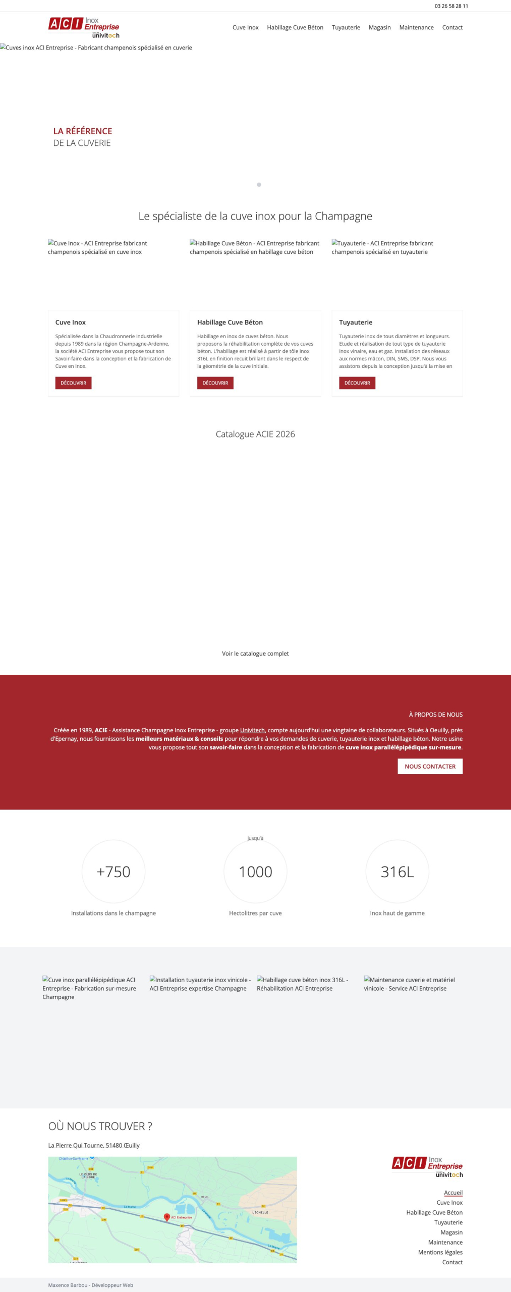 Site ACI Entreprise (groupe Univitech) — page d’accueil